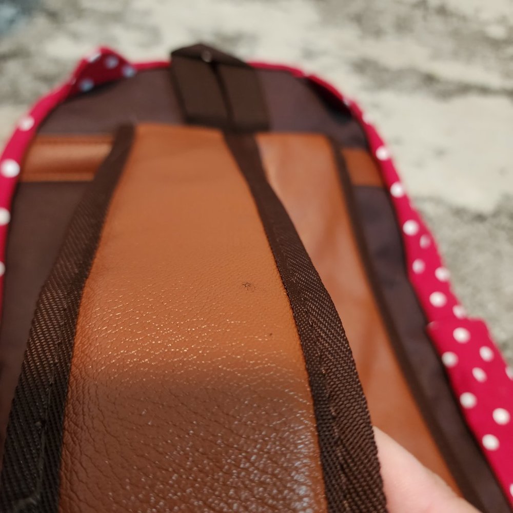 NWOT Red Cat Ear Polka Dot Backpack - Picture 3 of 5